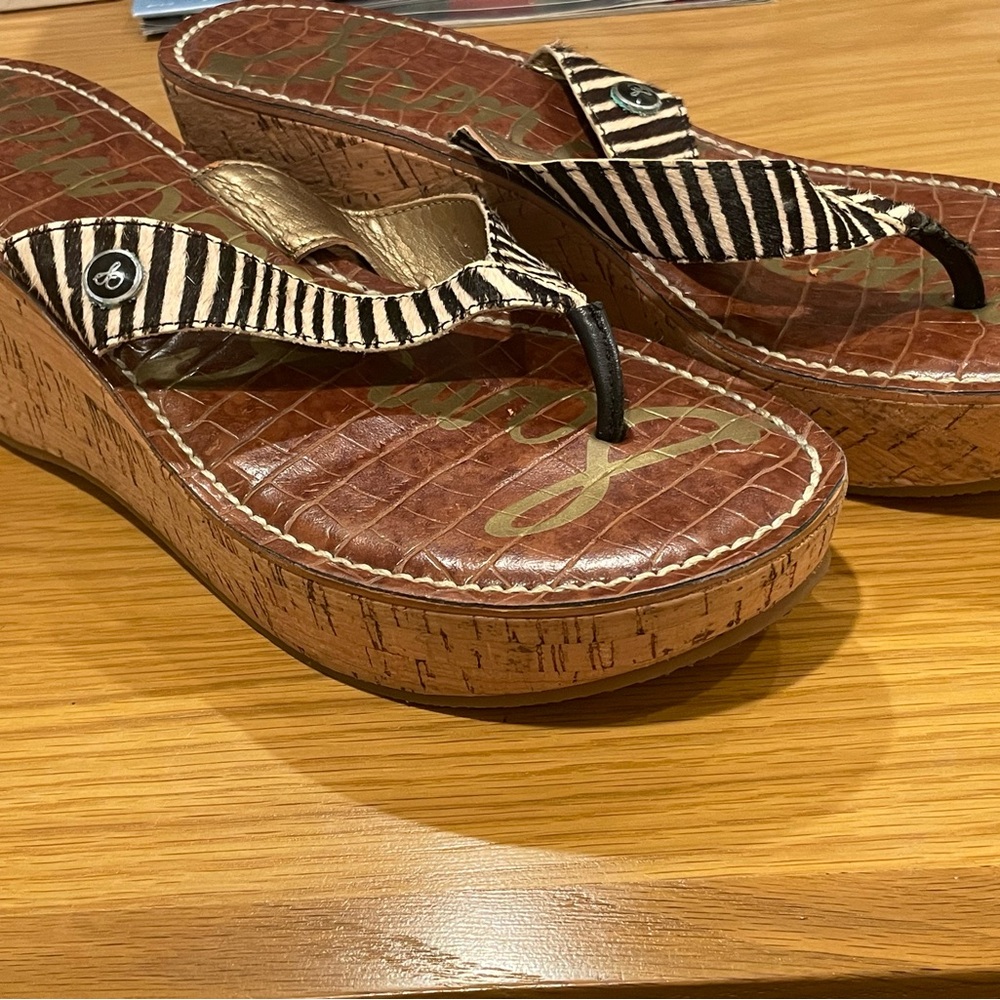 So cute! Sam Edelman Black and White Zebra Platform Sandals